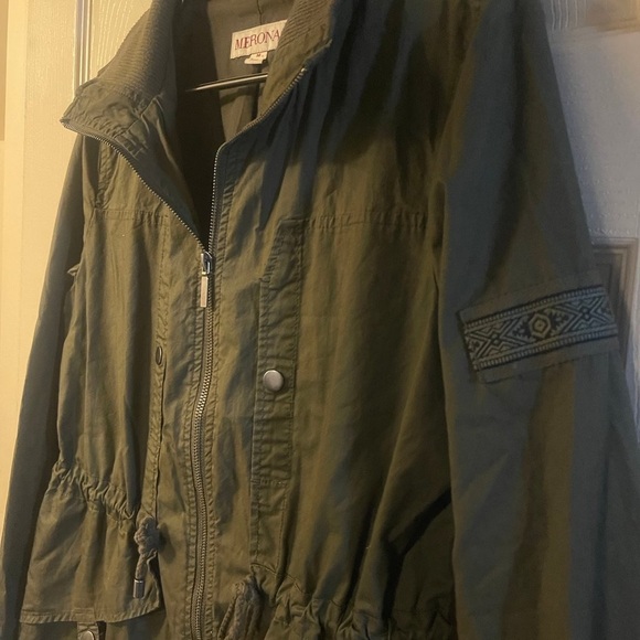 XXL Merona Army Green Adjustable-Waist Cargo Jacket - Picture 8 of 8